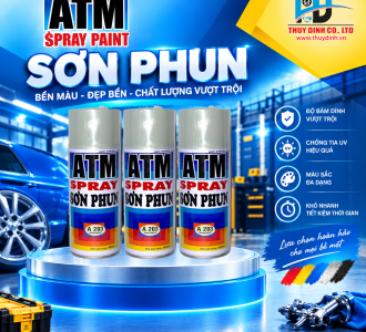 Sơn xịt ATM A203 Sanyo White (Trắng Sứ Xám) - ATM