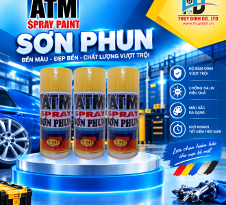 Sơn xịt ATM A241 Medium Yellow (màu vàng nghệ / vàng sẫm) - ATM