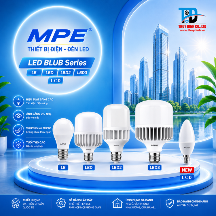 Led Bulb Chống Ẩm 15W - LBD2-15T - MPE (Seri LBD2)