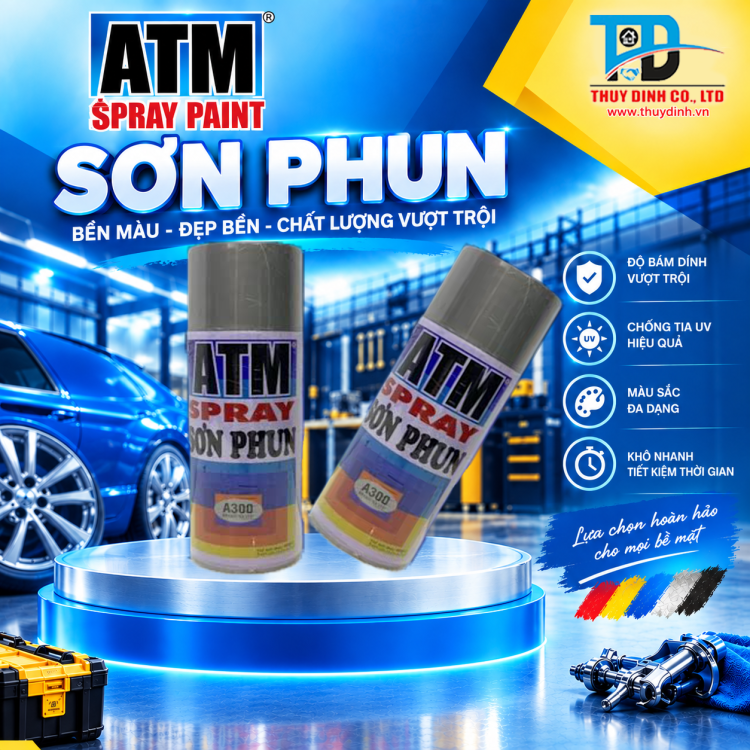 Sơn xịt ATM A300 Bright Silver (màu bạc sáng) - ATM