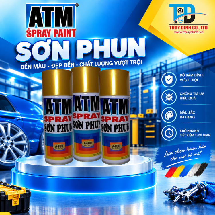 Sơn xịt ATM A400 Rich Gold (màu vàng đồng / vàng ánh kim) - ATM
