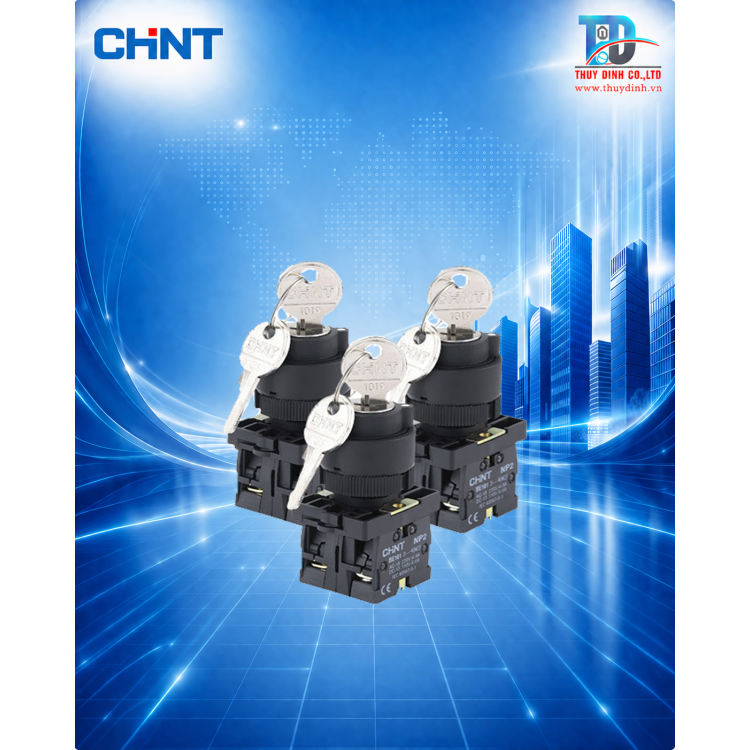Công tắc xoay có chìa khóa (3 Vị Trí Tự Giữ) - NP2-EG33 - CHINT