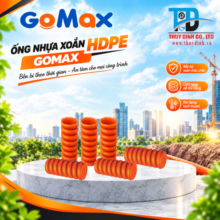 Đầu Bịt Ống Nhựa Xoắn HDPE - GOMAX