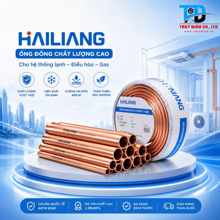 Ống Đồng Điều Hòa D9.52x0.71 (Cuộn 15m) - HAILIANG