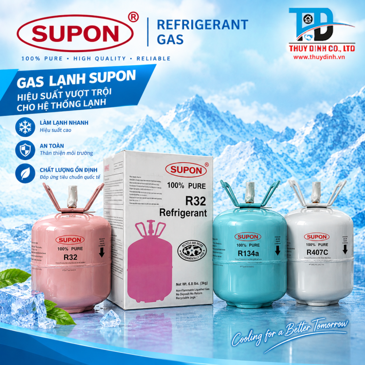 Gas Lạnh Điều Hòa R134a (Loại 13.6Kg) - SUPON