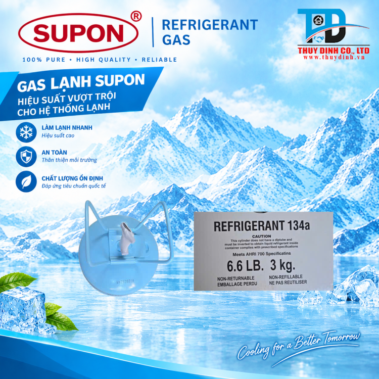 Gas Lạnh Điều Hòa R134a (Loại 3.0Kg) - SUPON