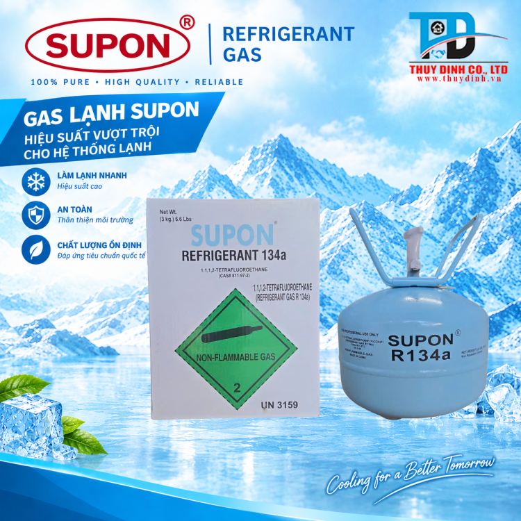 Gas Lạnh Điều Hòa R134a (Loại 3.0Kg) - SUPON