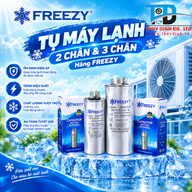 Tụ Điều Hoà/Máy Lạnh 2 chân 50uF - FREEZY