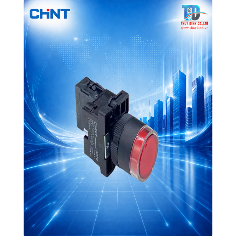 Nút nhấn có đèn (Đỏ) - NP2-EW3462 (24V) - CHINT