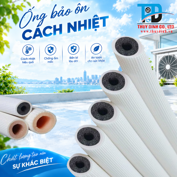 Ống Bảo Ôn Cách Nhiệt Ống Đồng Đơn Trắng Ø25 - Dày 10, 13 (mm) - Cuộn 200m