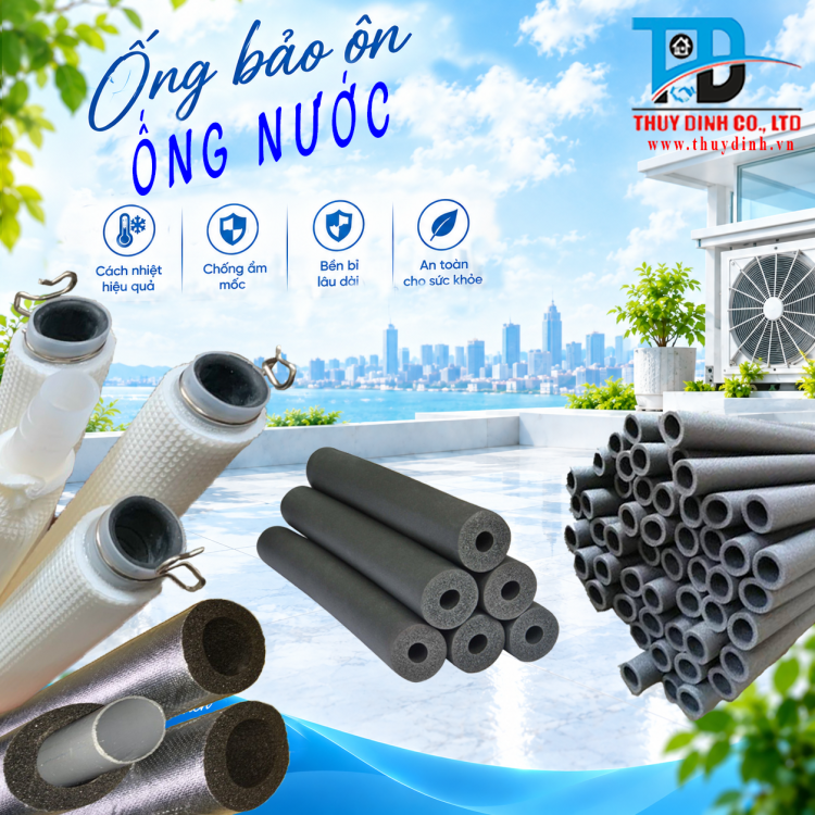 Ống Xám Bảo Ôn Ống Nước  Ø22 - Dày 10 (mm) - Cây 2m