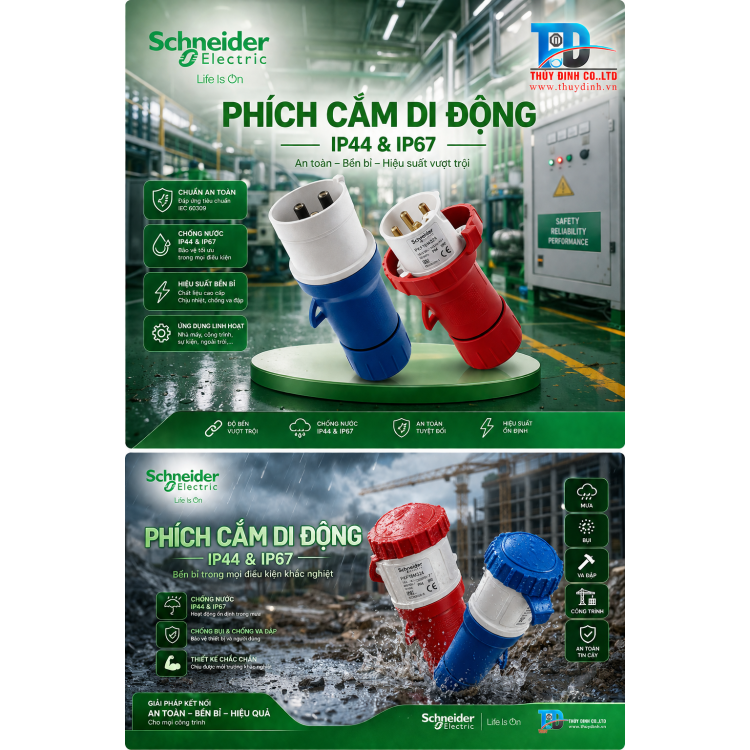 Phích Cắm Di Động 3P+E 400V 16A - PKE16M434 - Schneider