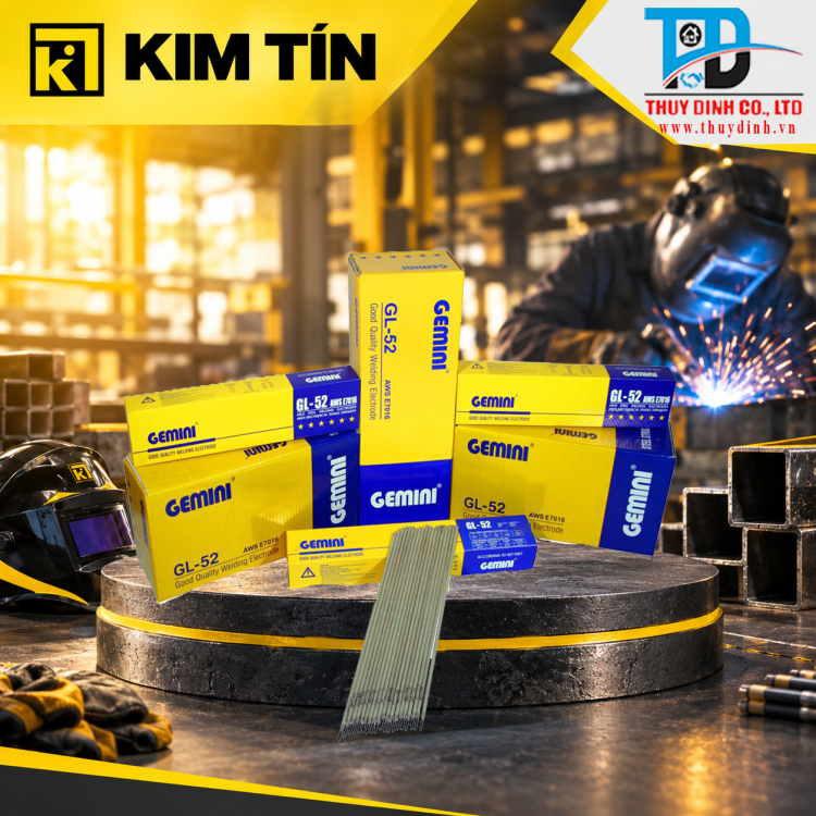 Que hàn thép carbon thấp 3.2mm Loại 5Kg (GL-52) - KIM TÍN