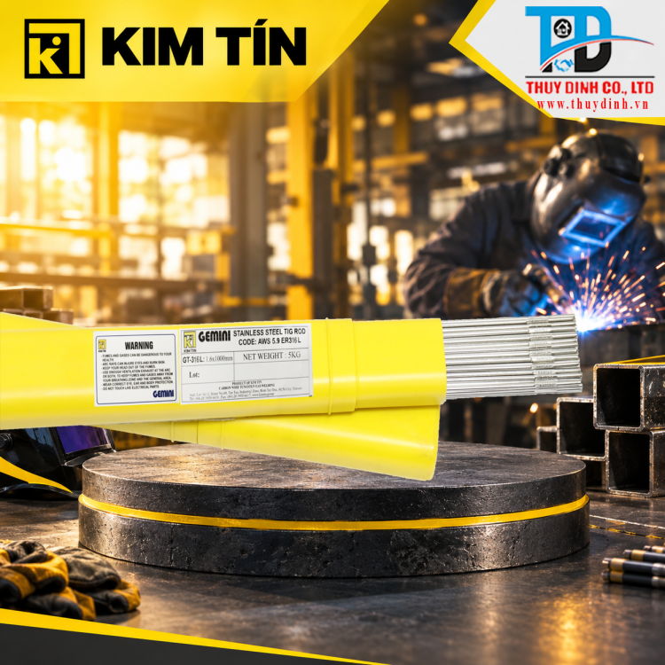 Que hàn TIG Inox 1.6mm Loại 5Kg (Gemini ER-316L-1.6) - KIM TÍN