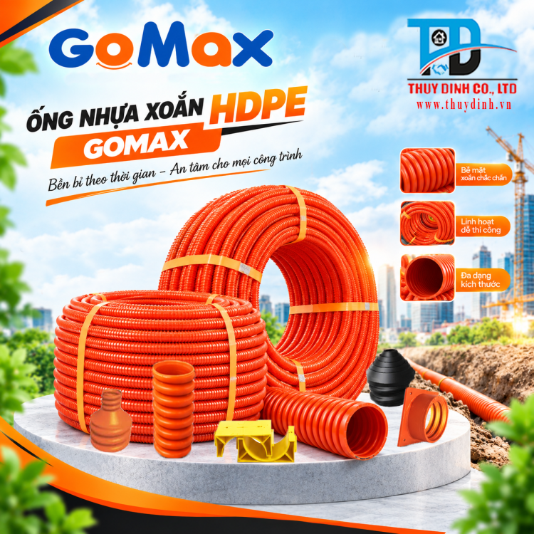 Ống Nhựa Gân Xoắn HDPE - D65/50  - GOMAX