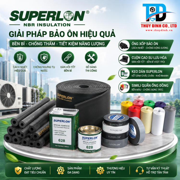 Cuộn cao su lưu hóa keo và nhôm 10mm TK x 1.22m x 9.14m  - SUPERLON