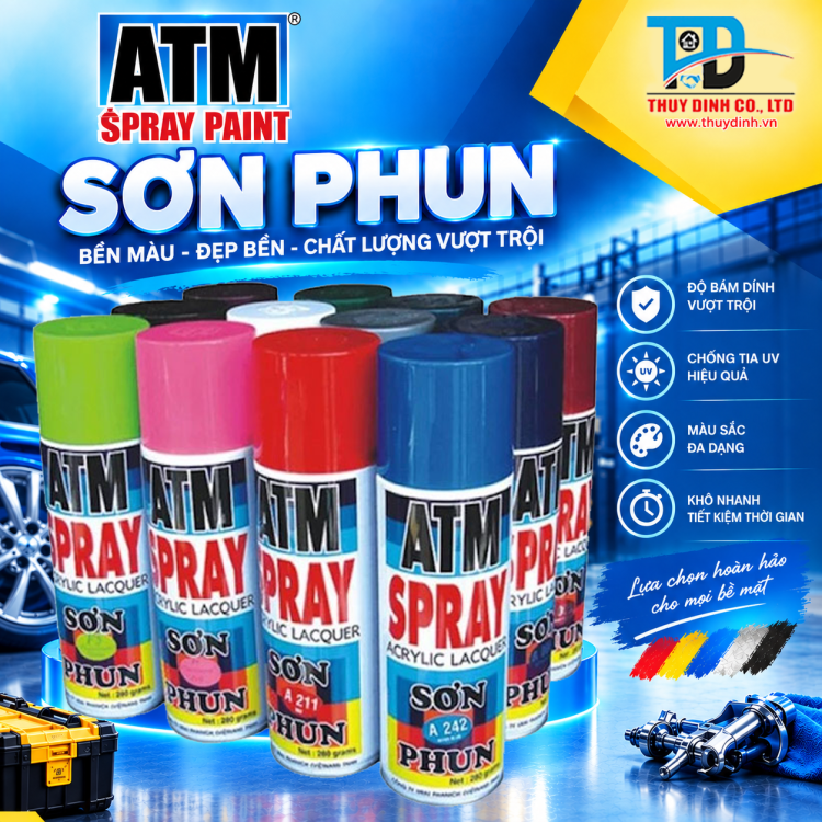 Sơn xịt ATM A10 Clear (màu bóng trong suốt) - ATM