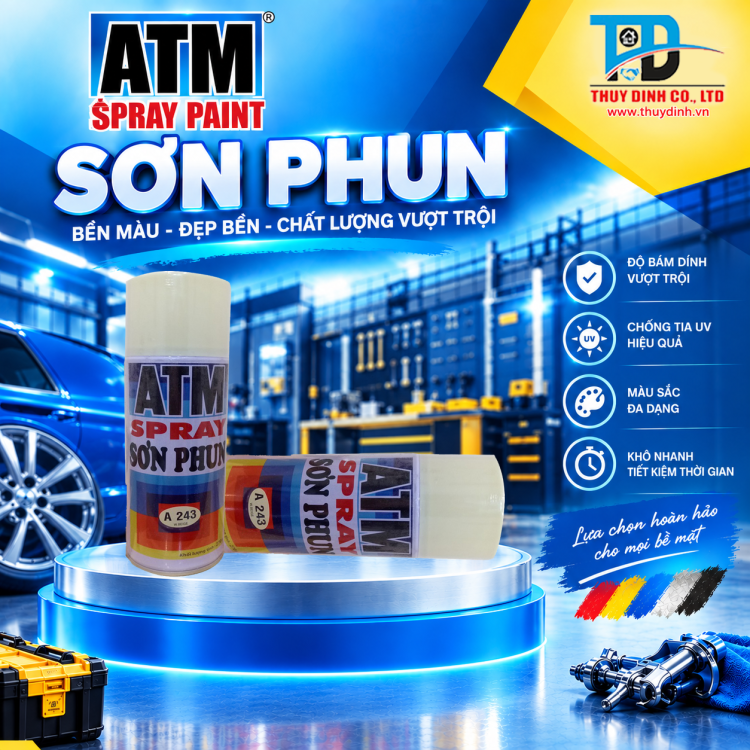 Sơn xịt  ATM A243 màu Wool Beige (Be / Kem đậm) - ATM